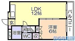 グレースマンション櫛原 1LDKの間取図画像