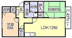 サンハイツ小森野A 2LDKの間取図画像
