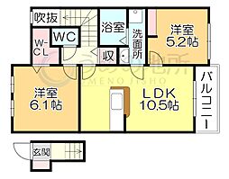 フォーゲル 2LDKの間取図画像