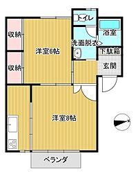 アスティオン城西 2Kの間取図画像