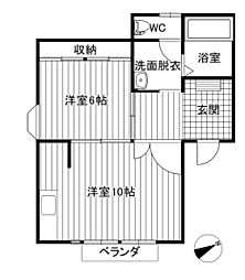 アスティオン城西 1LDKの間取図画像