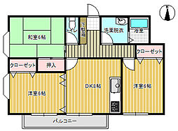グリーンハウス 3DKの間取図画像