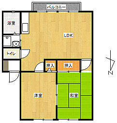 サンシャイン朝暉Ｄ棟 1階2LDKの間取り