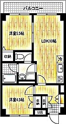 SOUTH1178 3階2LDKの間取り