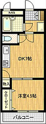 サウス1178 1DKの間取図画像