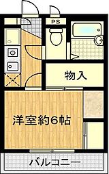 リピーチ川向イースト 1Kの間取図画像