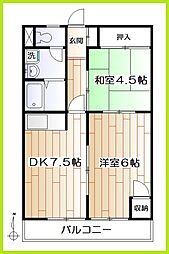 アクイライーコス 2DKの間取図画像