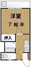 フレンド21 1Kの間取図画像