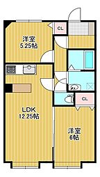 チェリープラザ 2LDKの間取図画像