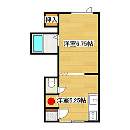 ビューハイツターフ1 1DKの間取図画像