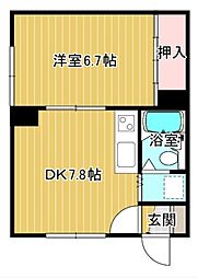 バウ 2階1DKの間取り