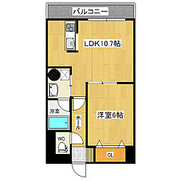 ソシオ山下通り 6階1LDKの間取り