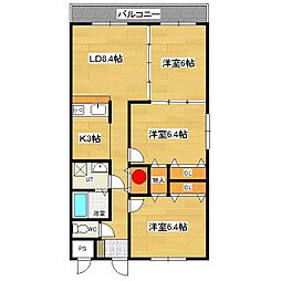 フェイマスKITAMI　2番館 4階3LDKの間取り