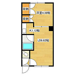 本町コーポ 2階1DKの間取り