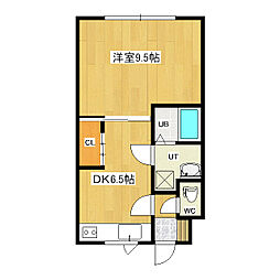 ハイムホクシン 1階1DKの間取り