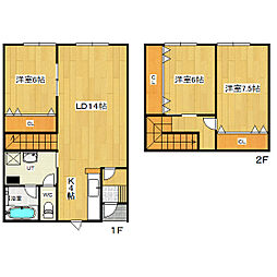 ハイツポラリス2 2階3LDKの間取り