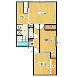 リナハウス 1階2LDKの間取り