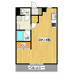コーポカワハラ 2階1DKの間取り
