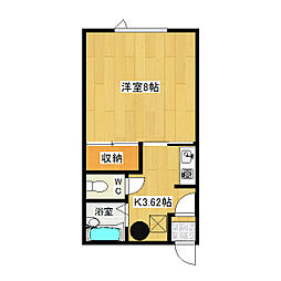 北村マンション 1Kの間取図画像