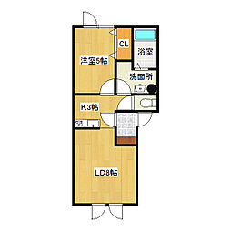 プレンティー・A棟 1LDKの間取図画像