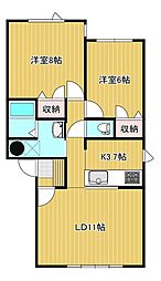エクセシオール2 2LDKの間取図画像