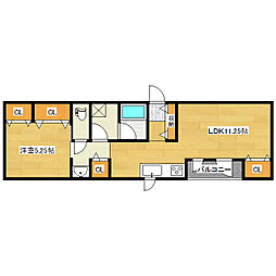 イルマーレT2 1LDKの間取図画像