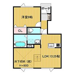 ブランシュエット 1LDKの間取図画像