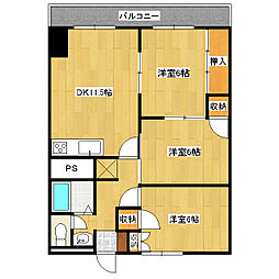 レジデンスコスモ 3LDKの間取図画像