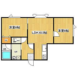 高原館 2LDKの間取図画像