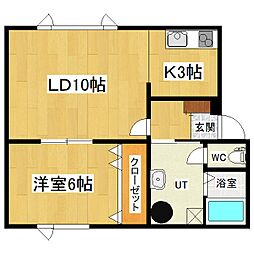 アドバンスハイツ 1LDKの間取図画像