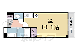 エアリーウエスト 1Kの間取図画像