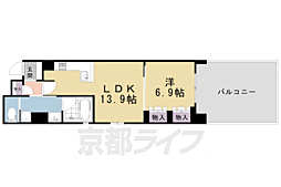 リーガル京都堀川中立売2 1LDKの間取図画像