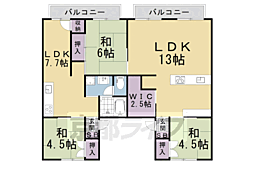 レイクキャピタル大江 3LDKの間取図画像