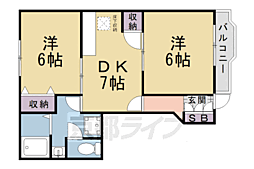 リエージュ 2DKの間取図画像