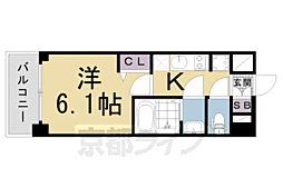 プレサンスTHEKYOTO吉祥院 1Kの間取図画像