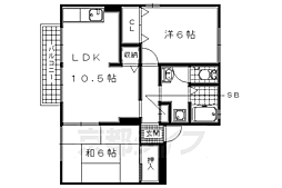 ビューテラスB棟 2LDKの間取図画像