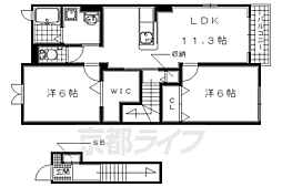コンフォール州見台7番館 2LDKの間取図画像
