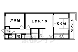 レジデンス鳥羽 2LDKの間取図画像