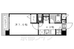アリス 1Kの間取図画像
