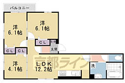 ルピナス嵯峨嵐山 3LDKの間取図画像