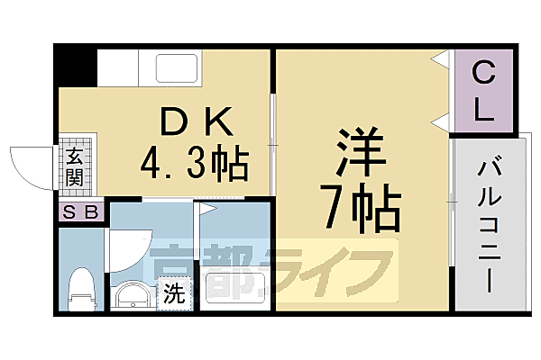 ピコットV 403｜大阪府枚方市田口(賃貸マンション1DK・4階・26.56㎡)の写真 その2