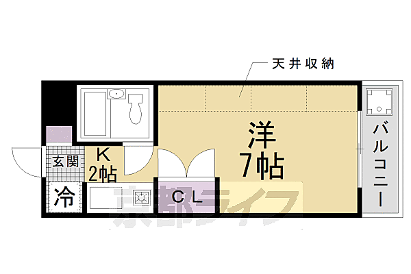 コスモクリーンハイツ 210｜京都府京田辺市三山木直田(賃貸マンション1K・2階・18.00㎡)の写真 その2