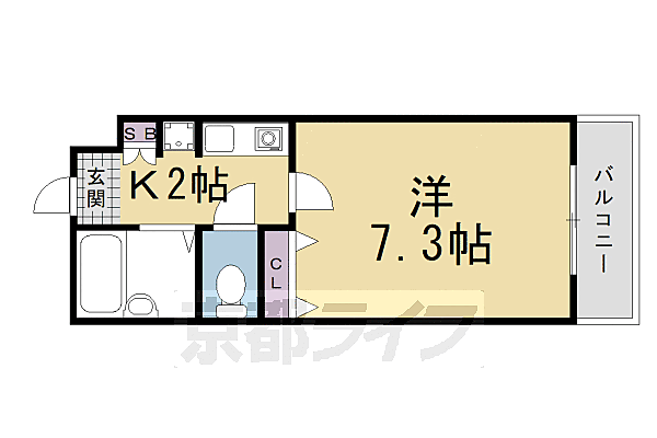 リベルテ新田辺 406｜京都府京田辺市河原御影(賃貸マンション1K・4階・21.28㎡)の写真 その2