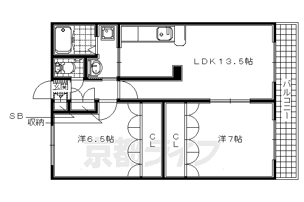 ＣａｓａＥ．Ｊ．Ｉ 302｜京都府木津川市州見台(賃貸マンション2LDK・3階・60.00㎡)の写真 その2