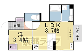 グランシャリオ正道 102 ｜ 京都府城陽市寺田正道（賃貸アパート1LDK・1階・30.51㎡） その2