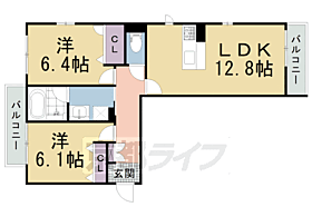 ＢＥＲＥＯ勘聖（ベレオカンセイ） 301 ｜ 京都府城陽市久世北垣内（賃貸マンション2LDK・3階・61.66㎡） その2