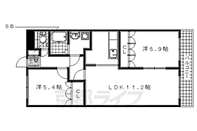 シャインヒルズI 205 ｜ 京都府木津川市梅美台2丁目（賃貸アパート2LDK・2階・58.30㎡） その2