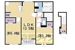 エアリーノース 2階2LDKの間取り