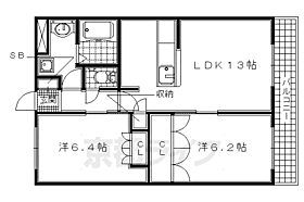 シャインヒルズII 102 ｜ 京都府木津川市梅美台2丁目（賃貸アパート2LDK・1階・57.30㎡） その2