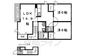 サン　フォレスト 203 ｜ 京都府木津川市加茂町里中門伝（賃貸アパート2LDK・2階・62.43㎡） その2